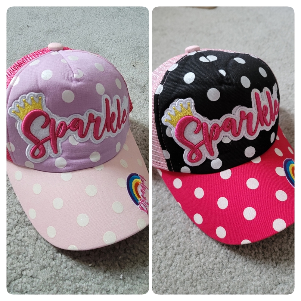 NovForth Girls Baseball Cap Sparkle Rainbow hat Adjustable Toddler 2-7 year Gift